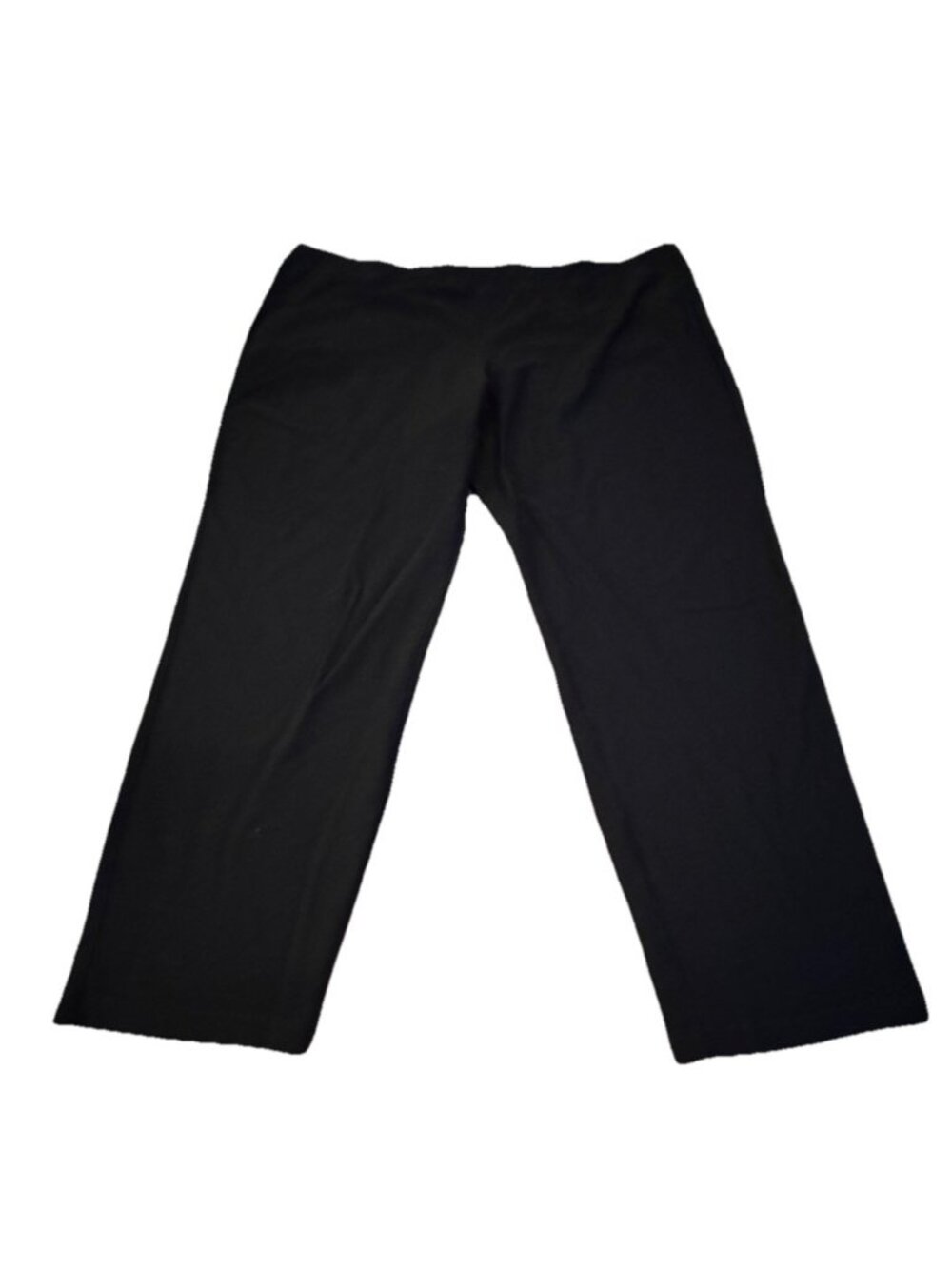 Eileen Fisher Plus Black Stretch Elastic Waist Lightweight Straight Pant 3X